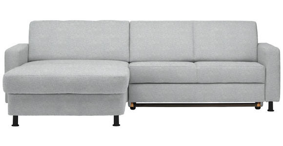 ECKSOFA in Webstoff Hellgrau  - Hellgrau/Schwarz, Design, Kunststoff/Textil (165/257cm) - Xora