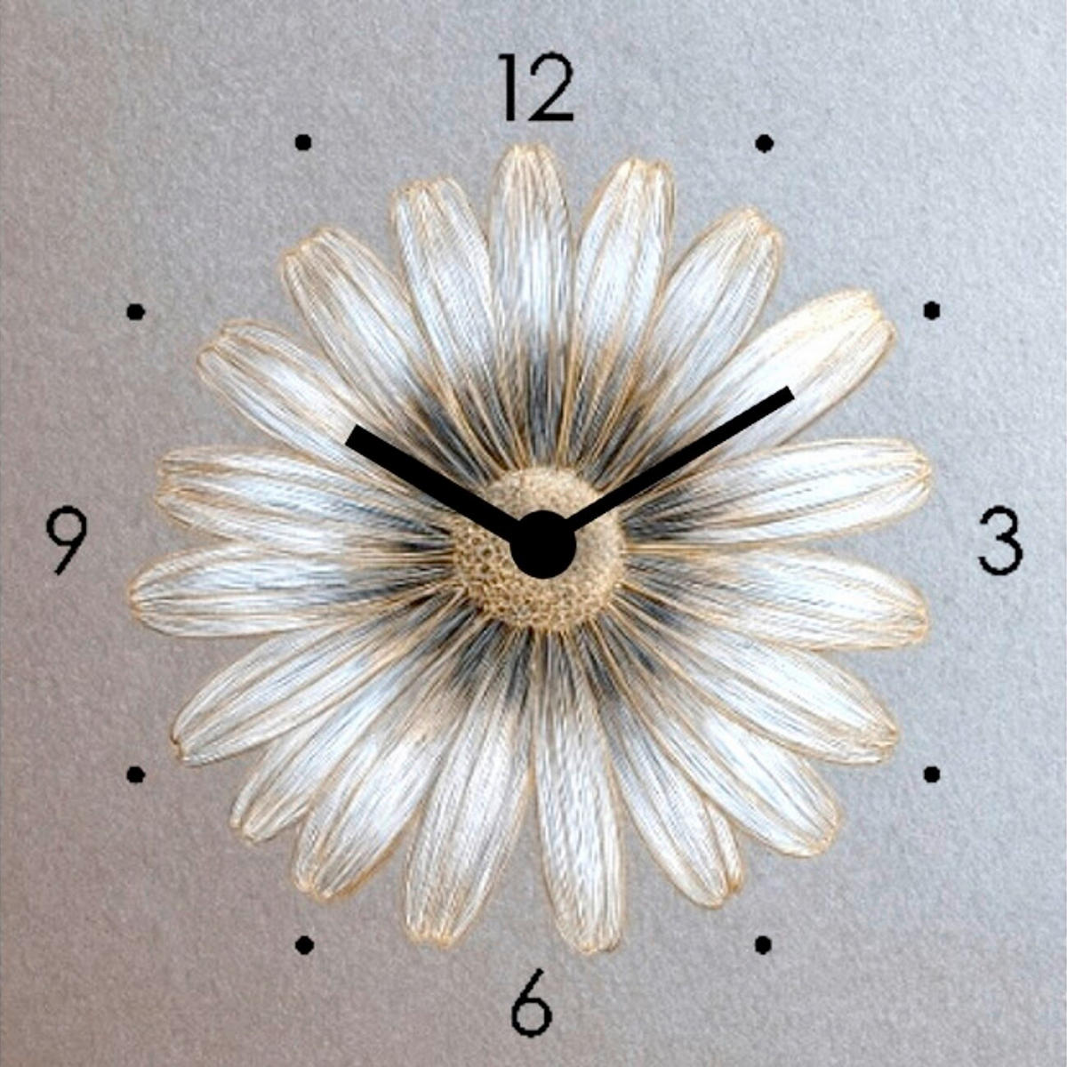 WANDUHR Floral Clock Silver II Multicolor 20/20/3.1 cm  - Multicolor, Basics, Metall (20/20/3.1cm) - Euroart