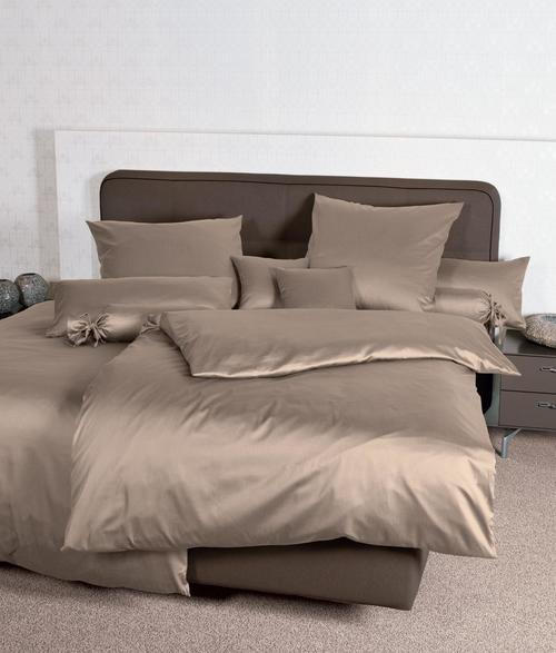 BETTWÄSCHE Giacomo Makosatin 200/200 cm  - Taupe, Basics, Textil (200/200cm) - Janine