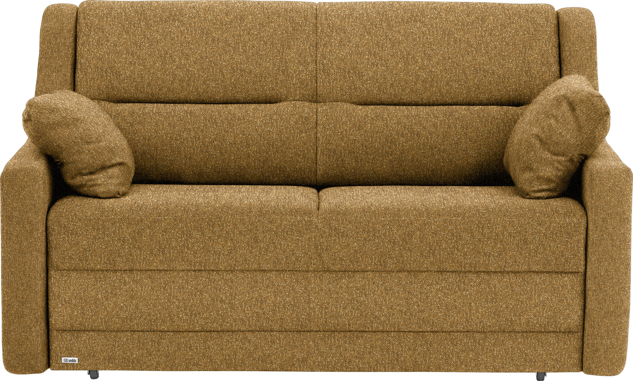 SCHLAFSOFA  in Mikrovelours Senfgelb  - Senfgelb/Schwarz, KONVENTIONELL, Kunststoff/Textil (152/88/91cm) - Sedda