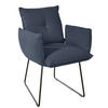 ARMLEHNSTUHL  in Stahl Struktur  - Schwarz/Dunkelblau, Design, Textil/Metall (65/90/70cm) - Dieter Knoll