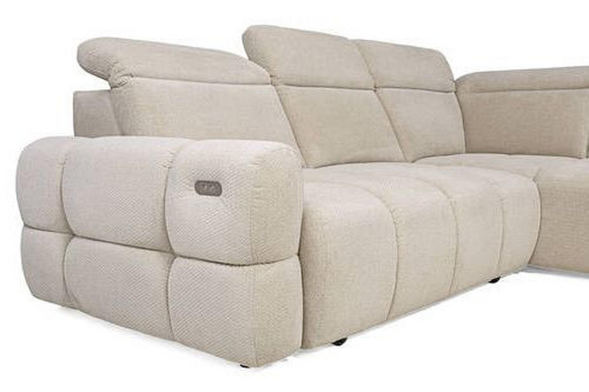 SAROKKANAPÉ textil bézs  - bézs, Modern, műanyag/textil (270/110/223cm) - Welnova