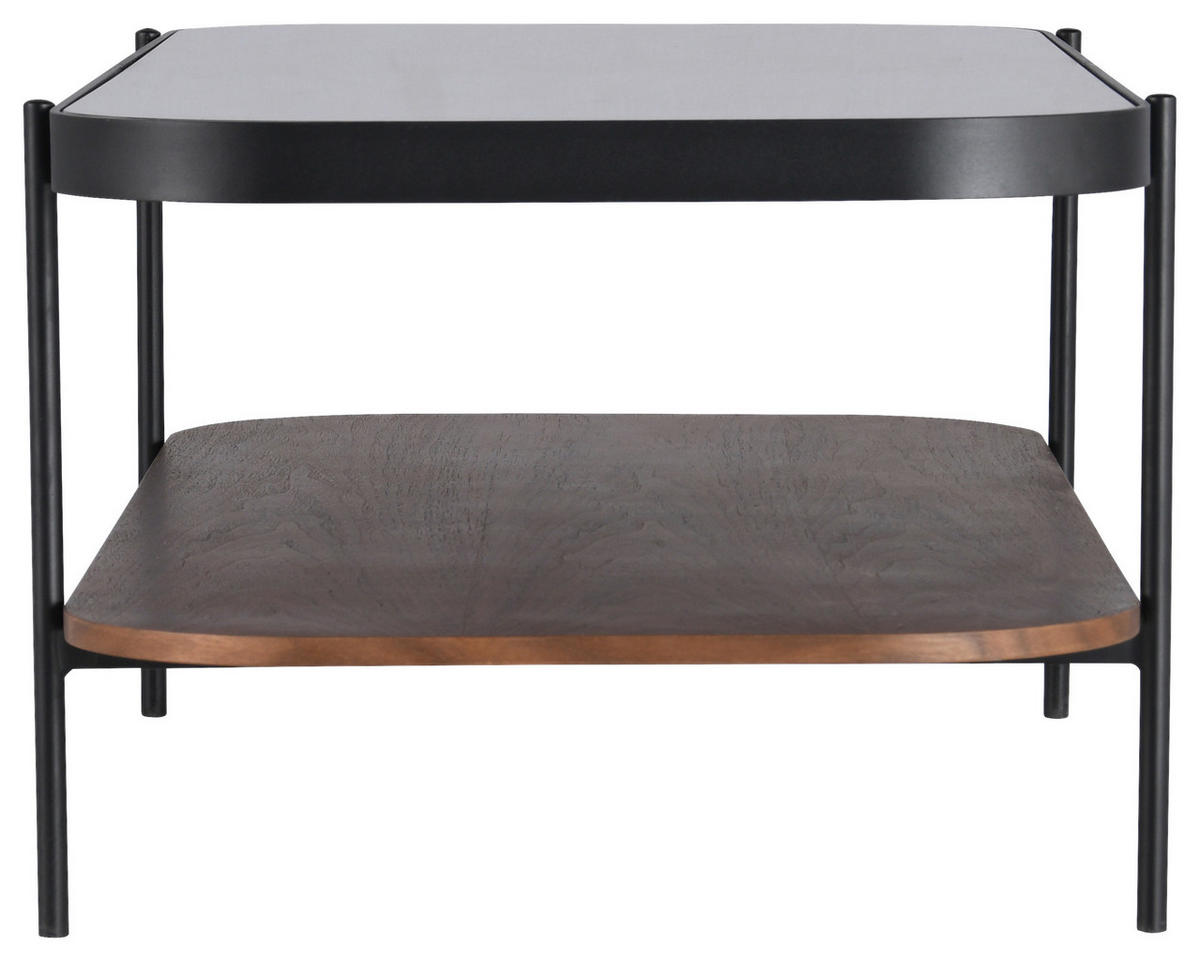 COUCHTISCH in Metall, Glas, Holzwerkstoff  - Eichefarben/Schwarz, Design, Glas/Holzwerkstoff (120/43/58cm) - MID.YOU