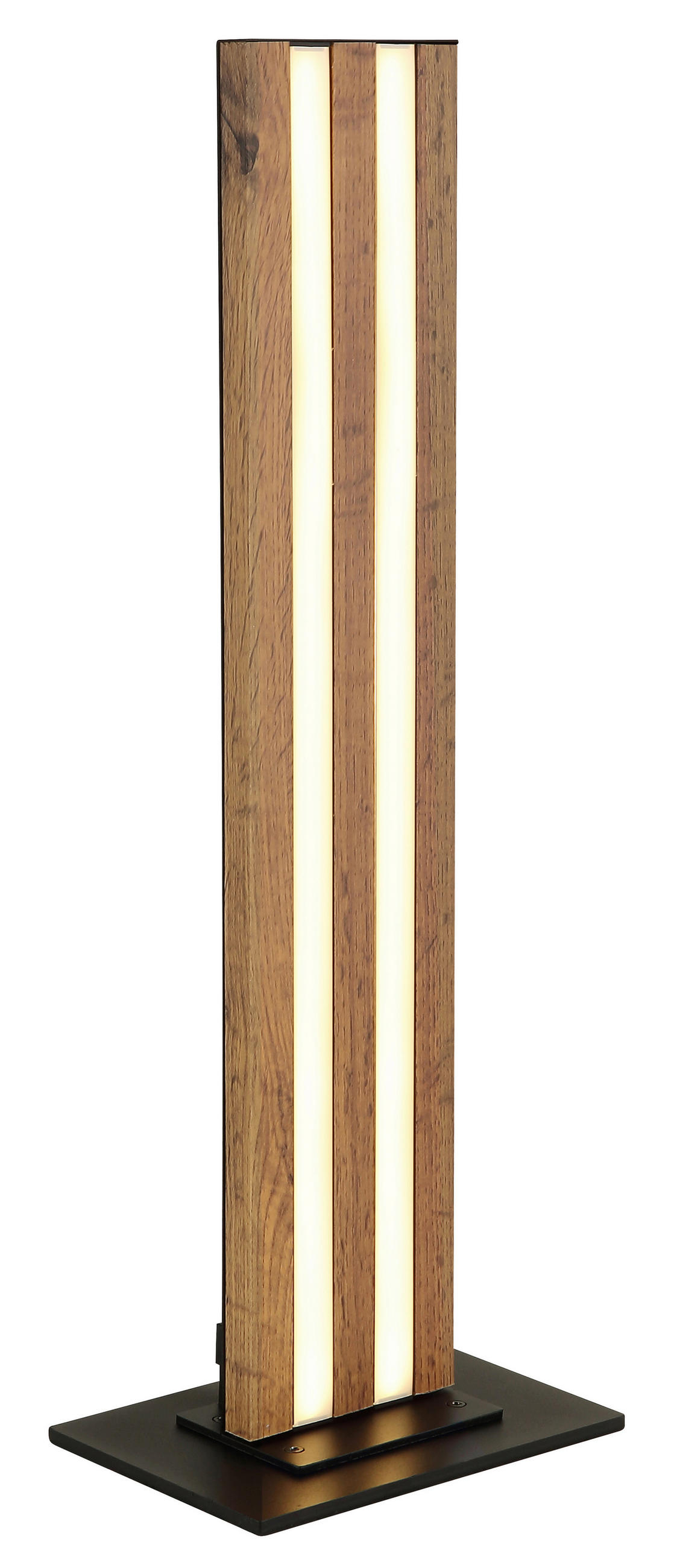 LED-TISCHLEUCHTE Hayden 18/12/50 cm  - Dunkelbraun/Opal, Design, Holzwerkstoff/Kunststoff (18/12/50cm) - Globo