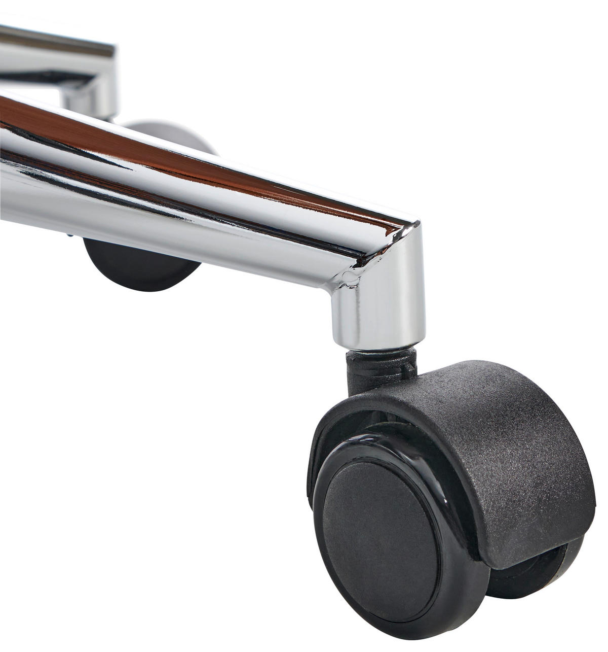 CHEFSESSEL Lederlook Schwarz, Chromfarben, Walnussfarben  - Chromfarben/Walnussfarben, MODERN, Holz/Kunststoff (67/113-123/64cm) - Livetastic