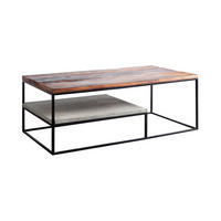 SOFFBORD i trä, sten 120/60/45 cm  - ljusbrun/svart, Design, metall/trä (120/60/45cm) - Carryhome