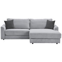 ECKSOFA in Cord Hellgrau  - Dunkelgrau/Hellgrau, Design, Kunststoff/Textil (240/175cm) - Landscape