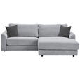 ECKSOFA in Cord Hellgrau  - Dunkelgrau/Hellgrau, Design, Kunststoff/Textil (240/175cm) - Xora