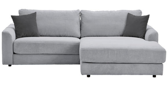 ECKSOFA in Cord Hellgrau  - Dunkelgrau/Hellgrau, Design, Kunststoff/Textil (240/175cm) - Xora