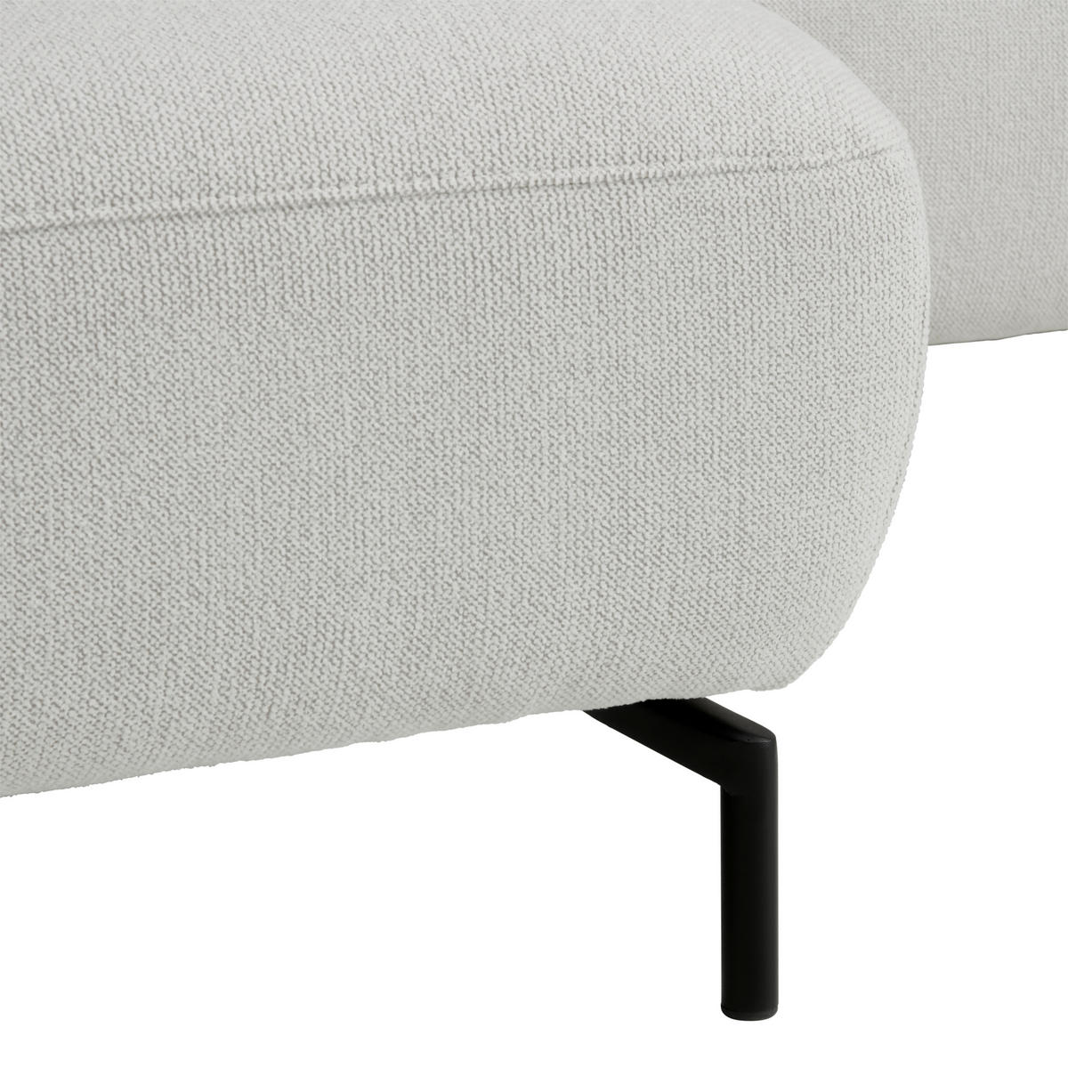ECKSOFA in Chenille, Flachgewebe Grauweiss  - Schwarz/Grauweiss, Design, Textil/Metall (318/165cm) - Xora