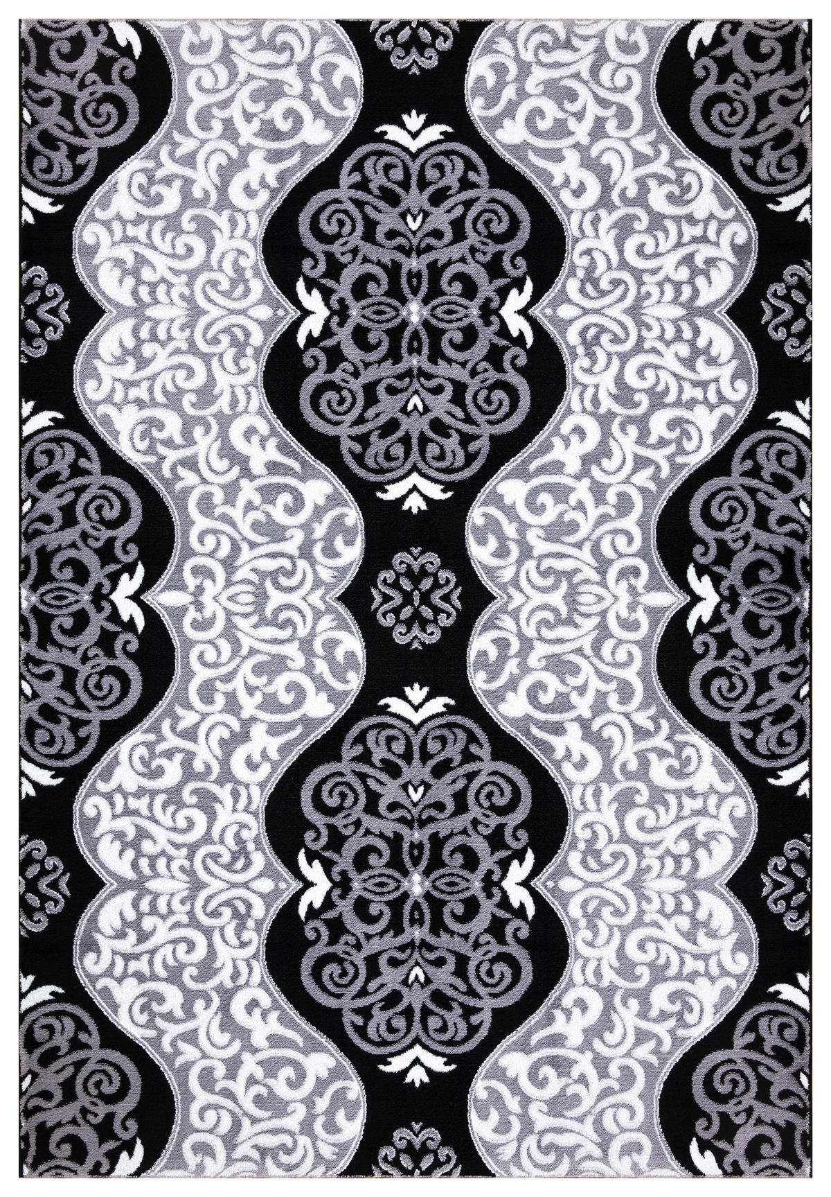 VINTAGE-TEPPICH 120/170 cm Eleysa Grau, Schwarz, Weiß  - Schwarz/Weiß, LIFESTYLE, Textil (120/170cm) - Novel