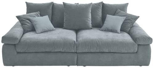 BIGSOFA Feincord Blaugrau  - Blaugrau/Schwarz, Design, Kunststoff/Textil (260/90/140cm) - Carryhome