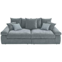 BIGSOFA Feincord Blaugrau  - Blaugrau/Schwarz, Design, Kunststoff/Textil (260/90/140cm) - Carryhome