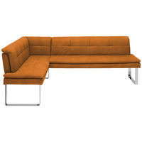 ECKBANK 174/213 cm  in Gelb, Chromfarben  - Chromfarben/Gelb, Design, Textil/Metall (174/213cm) - Novel