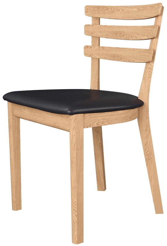 STOL äkta läder  - svart/ekfärgad, Lifestyle, läder/trä (47/79/49cm) - Skovby