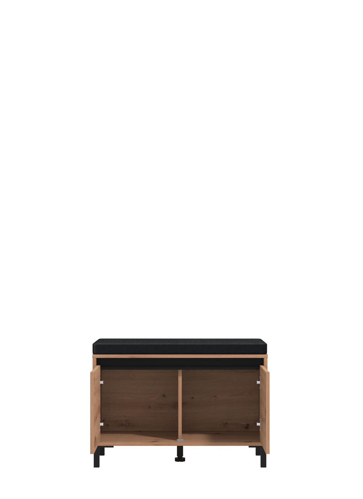 előszobapad 80/52/40 cm  - fekete/Artisan tölgy, Modern, faalapú anyag/textil (80/52/40cm) - Xora