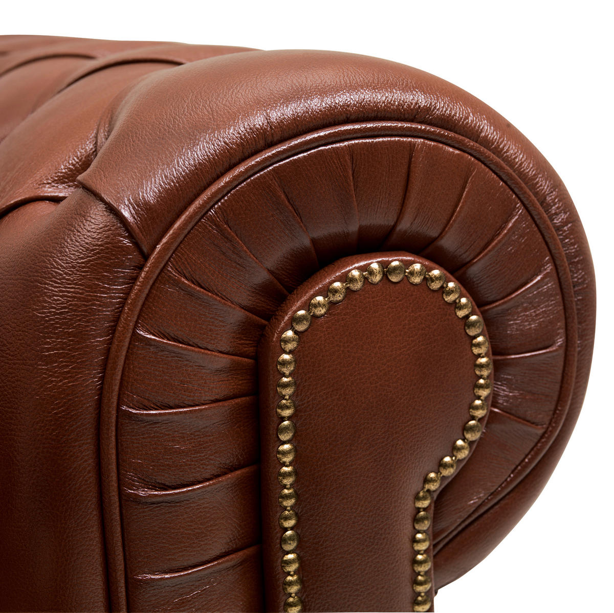 CHESTERFIELD-SESSEL in Echtleder Braun  - Nussbaumfarben/Braun, Konventionell, Leder/Holzwerkstoff (110/74/98cm) - Max Winzer