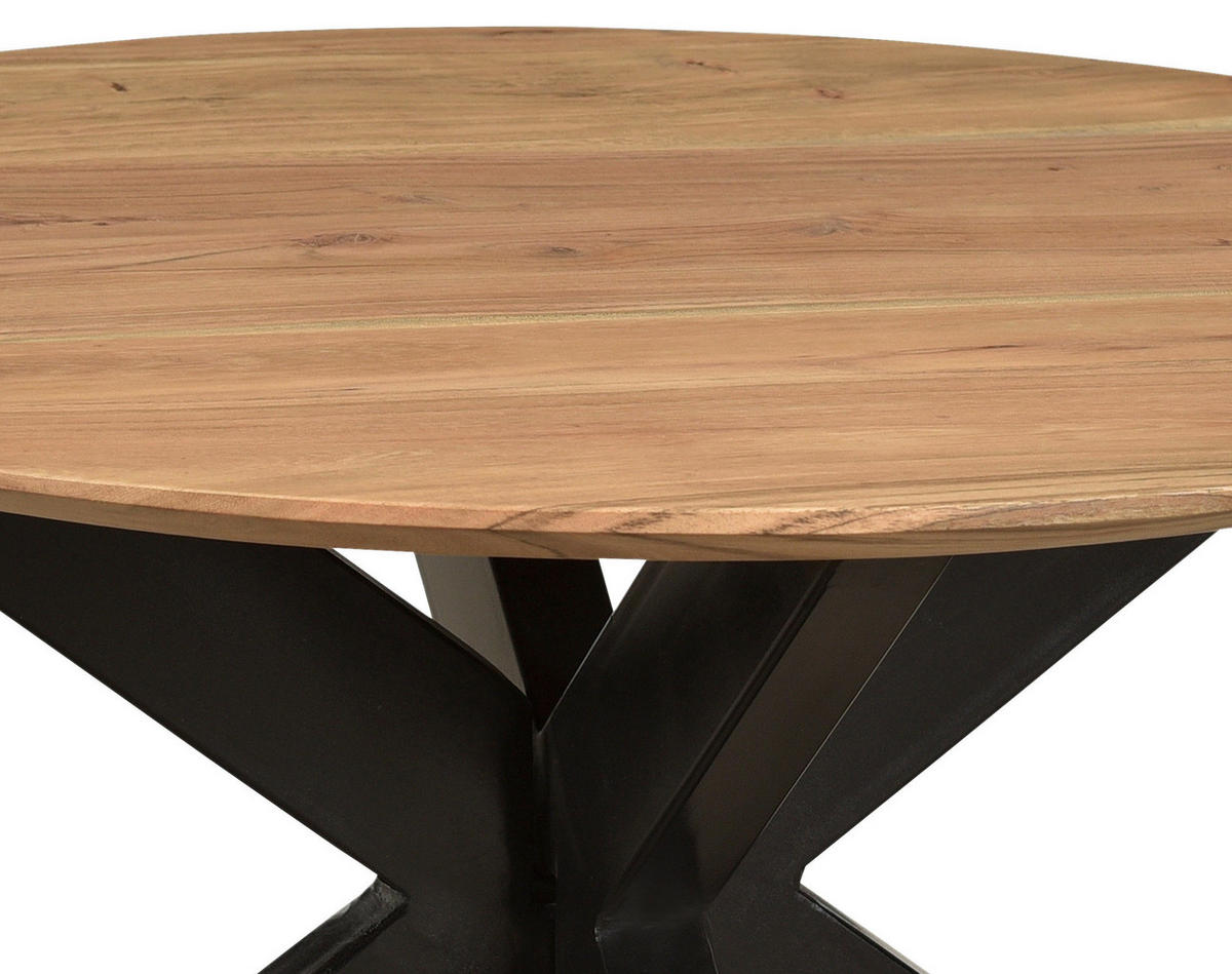 COUCHTISCH in Holz, Metall 80/80/40 cm  - Schwarz/Naturfarben, Basics, Holz/Metall (80/80/40cm)