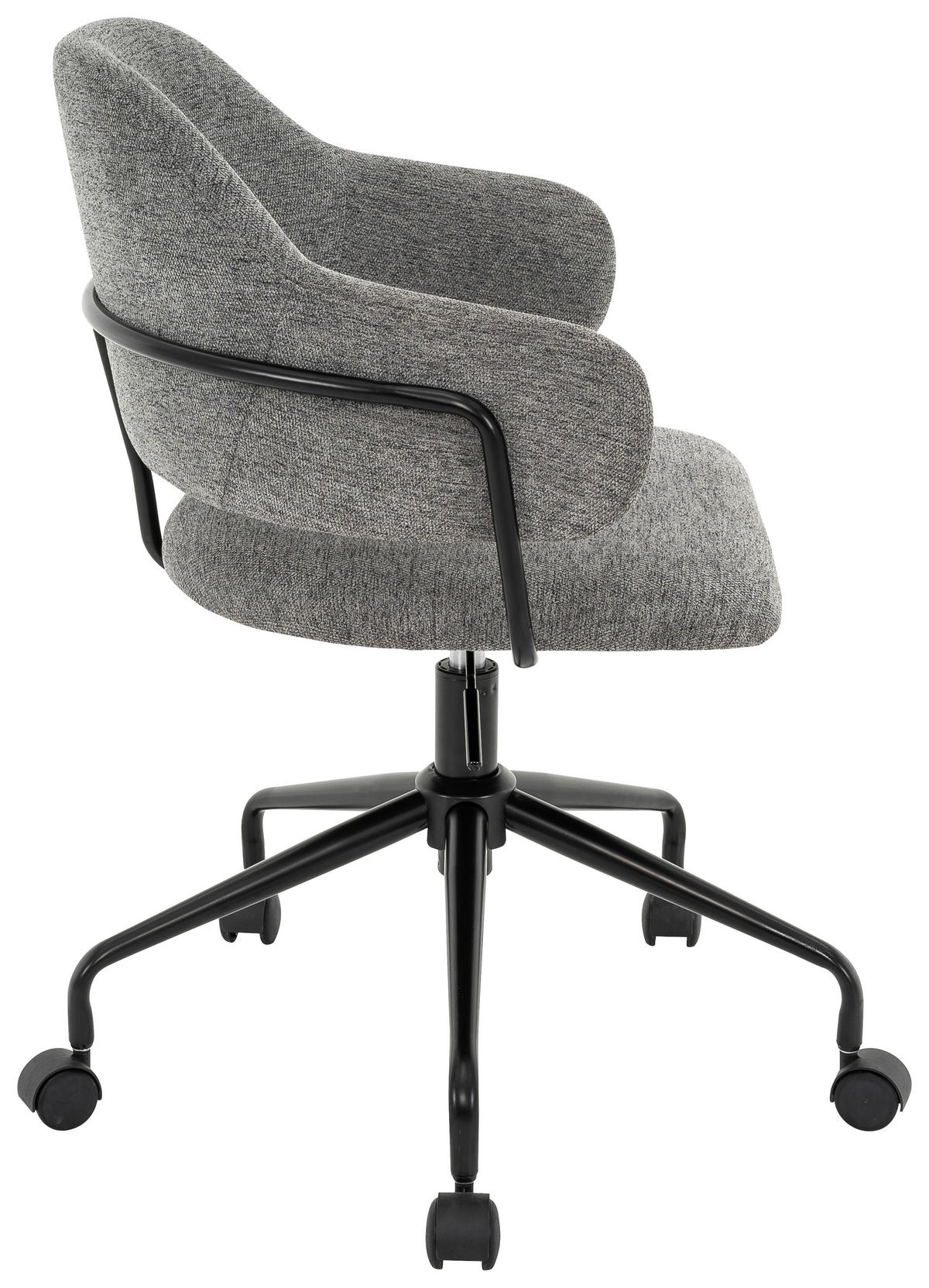 DREHSTUHL Webstoff Grau, Schwarz  - Schwarz/Grau, Design, Kunststoff/Textil (58/77-85/55cm) - Carryhome