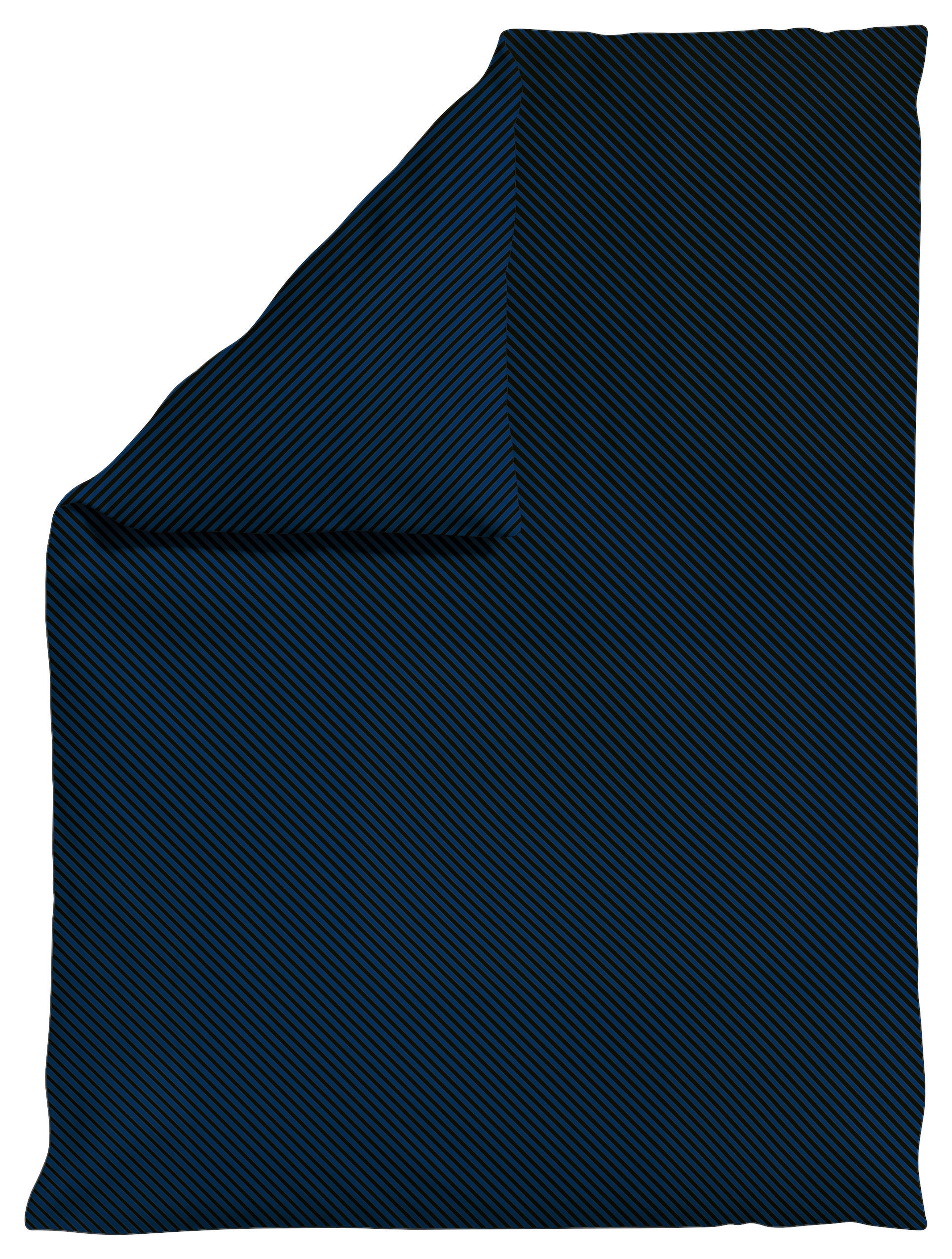 Schlafgut Bettdeckenbezug Woven Satin Fade Schwarz, Dunkelblau 155x220 cm