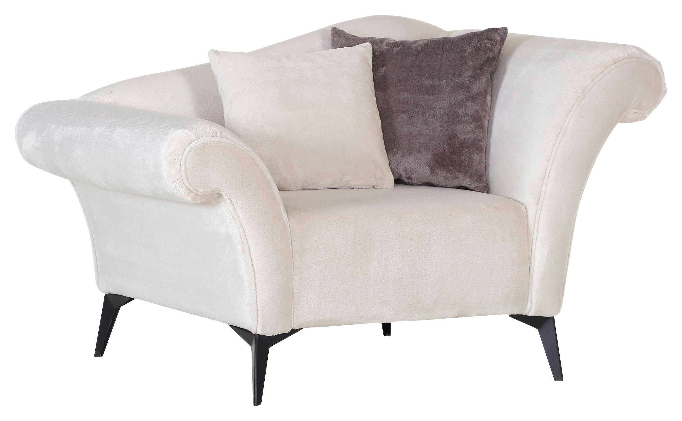 FÅTÖLJ i textil grå, vit  - vit/svart, Design, metall/textil (138/83/85cm) - MID.YOU