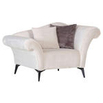 SESSEL in Plüsch Grau, Weiß  - Schwarz/Weiß, Design, Textil/Metall (138/83/85cm) - Ambia Home