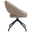 ARMLEHNSTUHL  Sitzfläche 360° drehbar, automatische Rückholfunktion  Echtleder  - Beige/Schwarz, Design, Leder/Metall (61/81/66cm) - Dieter Knoll