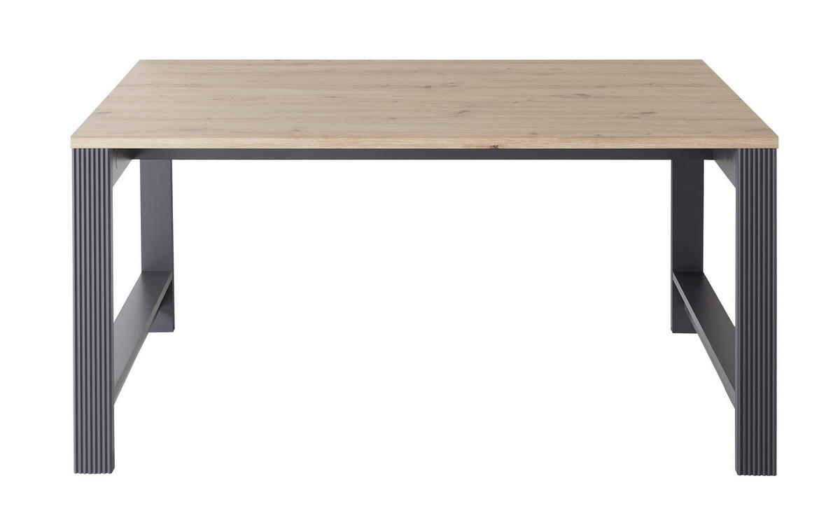 Birou, material pe bază de lemn - grafit/stejar Artisan, Romantik / Landhaus, material pe bază de lemn (160cm) - Landscape