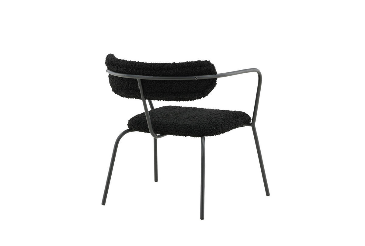 SESSEL in Teddystoff Schwarz  - Schwarz, Design, Textil/Metall (68/69/67cm) - Livetastic