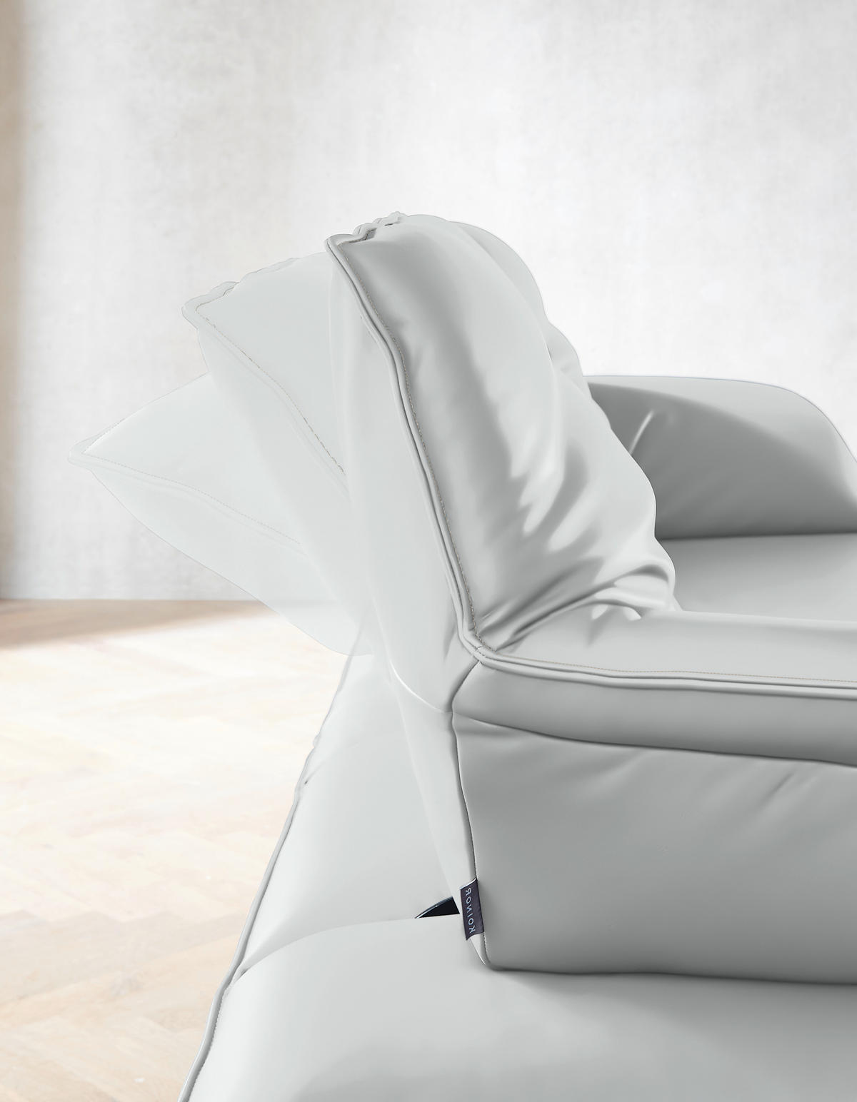 ECKSOFA in Echtleder Hellgrau  252/169 cm  - Beige/Hellgrau, Design, Leder/Metall (252/169cm) - Koinor