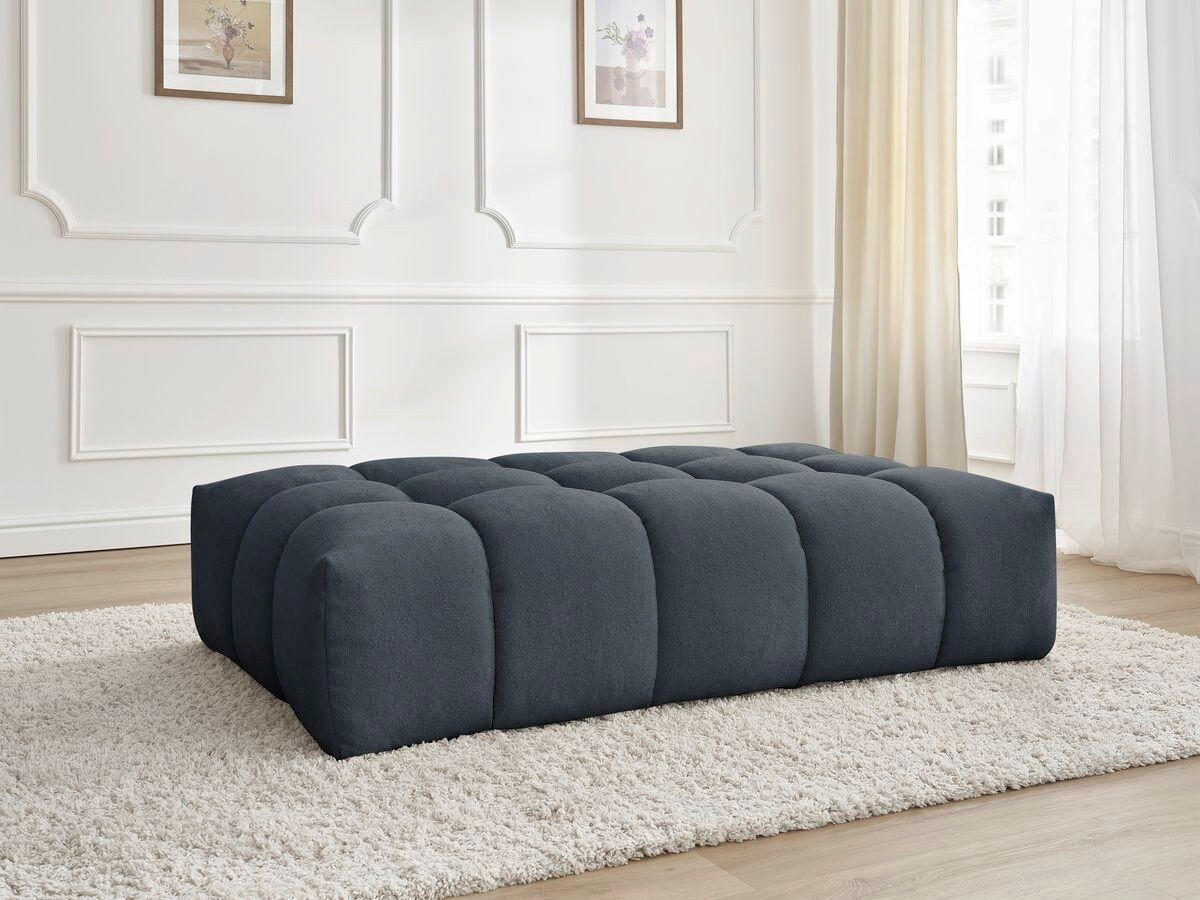 HOCKER EVEREST Struktur Dunkelblau  - Schwarz/Dunkelblau, MODERN, Kunststoff/Textil (166/100/40cm)