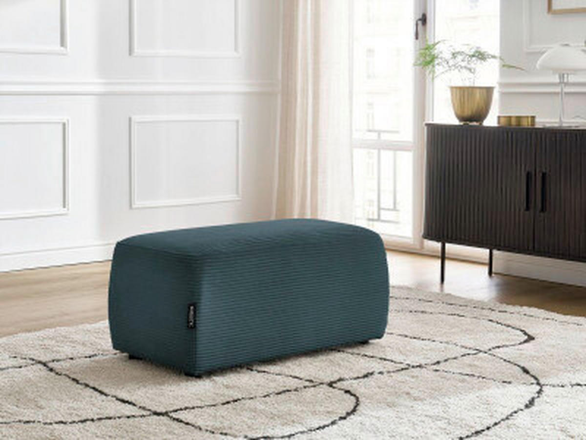 HOCKER ATILLA Cord Dunkelblau  - Schwarz/Dunkelblau, MODERN, Kunststoff/Textil (92/44/48cm)