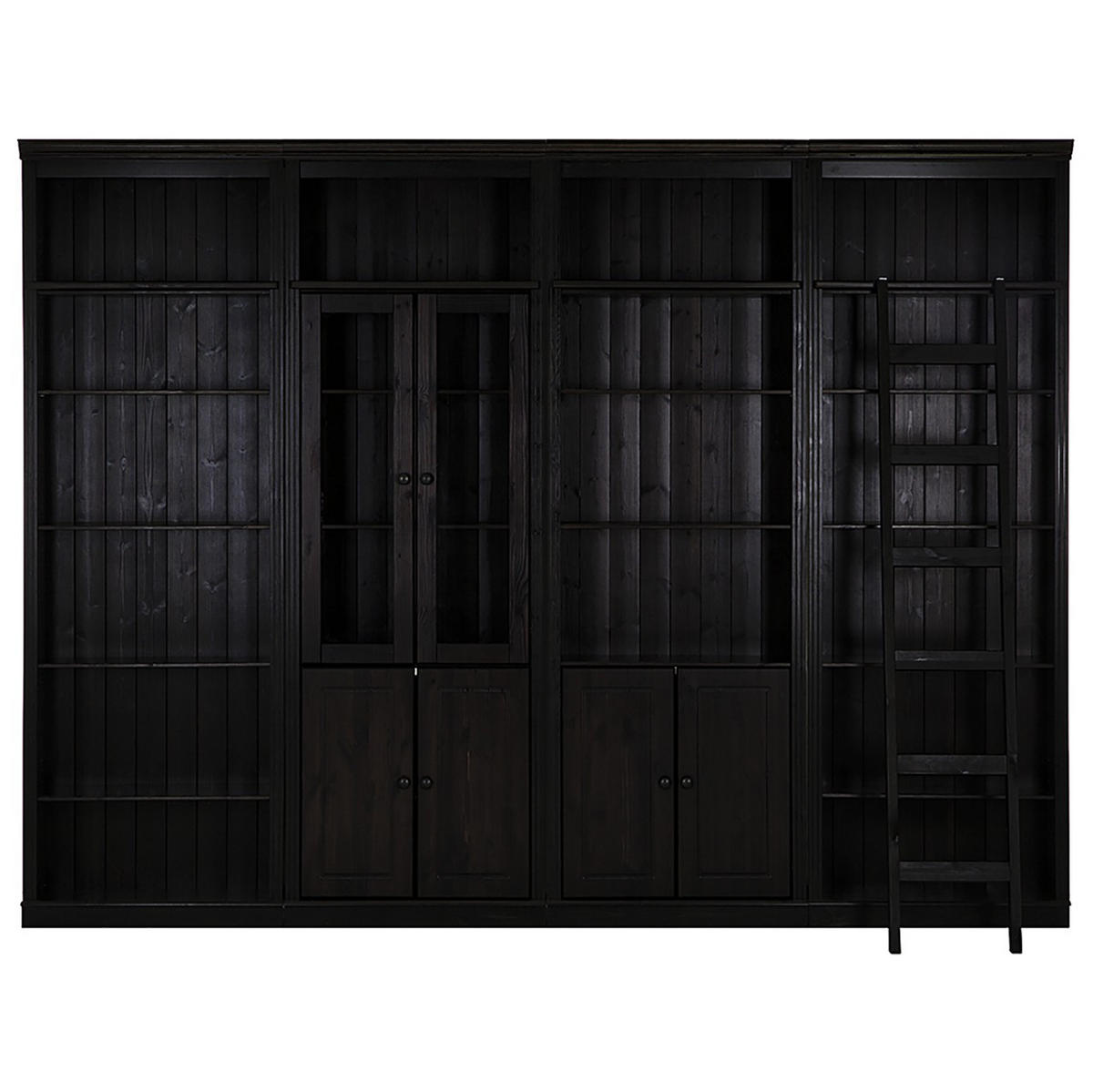 OBÝVACÍ STĚNA, barvy borovice, tmavě hnědá - barvy borovice/tmavě hnědá, Design, dřevo/sklo (296/223/34cm) - Livetastic