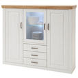 HIGHBOARD Brixen  in 163/142/40 cm  - Eichefarben/Schwarz, Design, Glas/Holzwerkstoff (163/142/40cm) - Landscape