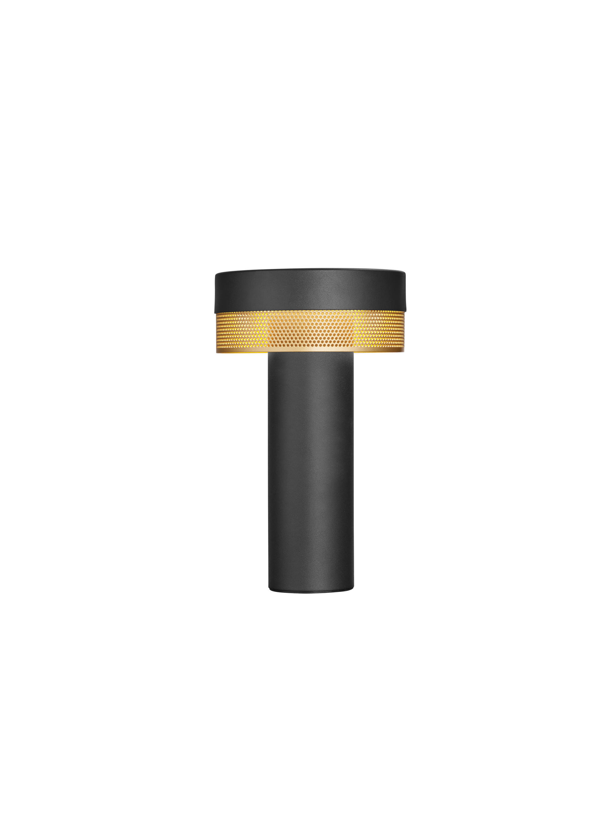 AKKU-TISCHLEUCHTE 24 cm  - Goldfarben/Schwarz, KONVENTIONELL, Metall (24cm) - Hell