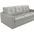 SCHLAFSOFA Bard in Echtleder Grauweiß  - Grauweiß/Schwarz, KONVENTIONELL, Leder/Kunststoff (206/81/96cm) - Novel