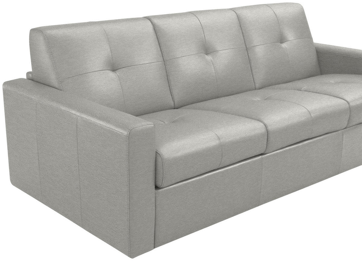 SCHLAFSOFA Grauweiss  - Schwarz/Grauweiss, Konventionell, Leder/Kunststoff (206/81/96cm) - Novel