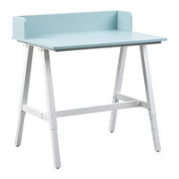PISAĆI STOL  bijela, svijetlo plava  metal  - bijela/svijetlo plava, Moderno, drvni materijal/metal (80/54-85/60cm)