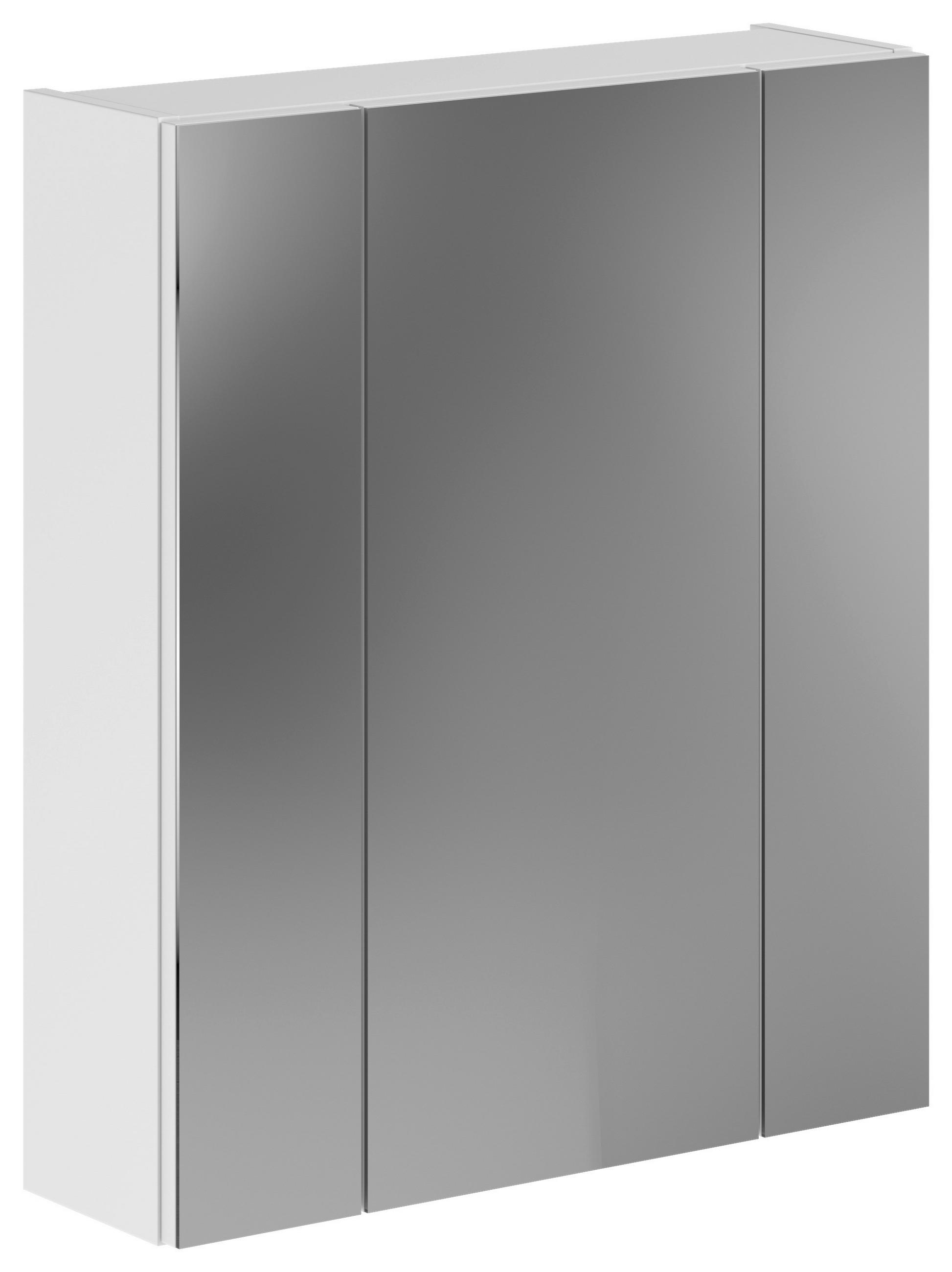 OMARA Z OGLEDALOM 60/70/18 cm  - bela, Moderno, steklo/leseni material (60/70/18cm) - MID.YOU