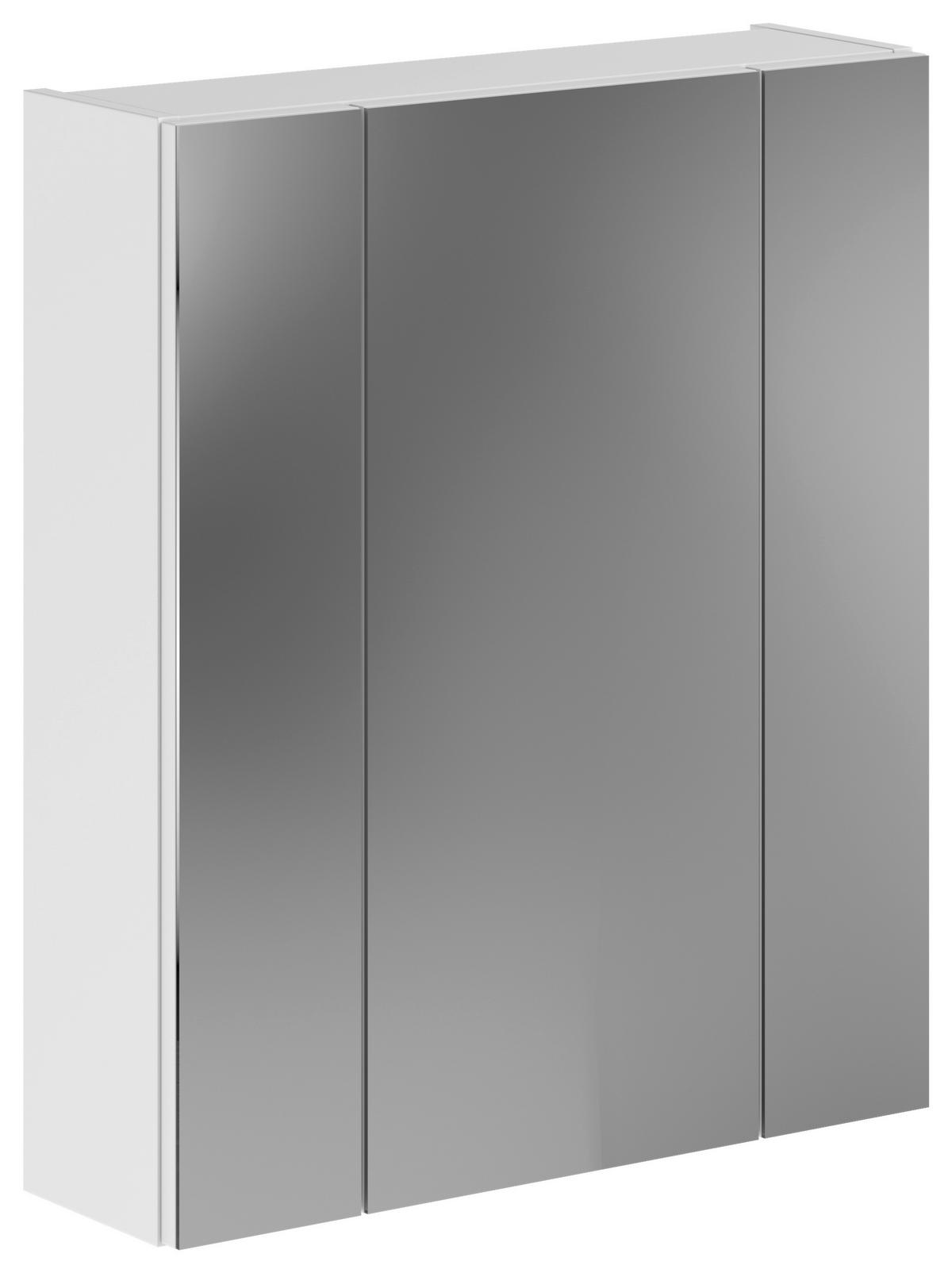 OMARA Z OGLEDALOM 60/70/18 cm  - bela, Moderno, steklo/leseni material (60/70/18cm) - MID.YOU