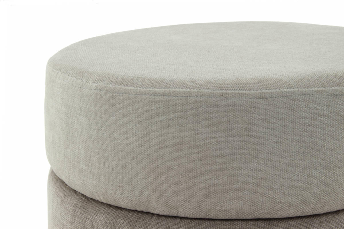 HOCKER in Metall, Textil, Holzwerkstoff Grau, Goldfarben  - Goldfarben/Grau, Basics, Holzwerkstoff/Textil (48,5/46/48,5cm) - Kayoom