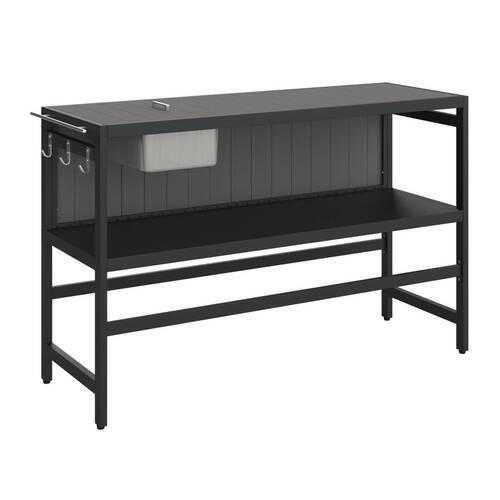 GARTENREGAL - Dunkelgrau/Silberfarben, MODERN, Kunststoff/Metall (148/91/50cm) - Ambia Garden