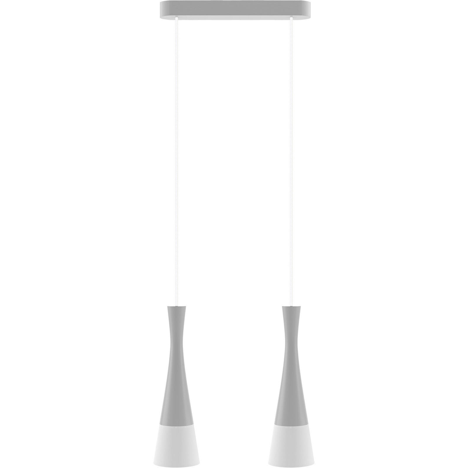 HÄNGELEUCHTE 37/150 cm  - Weiß/Grau, Design, Holz/Textil (37/150cm)