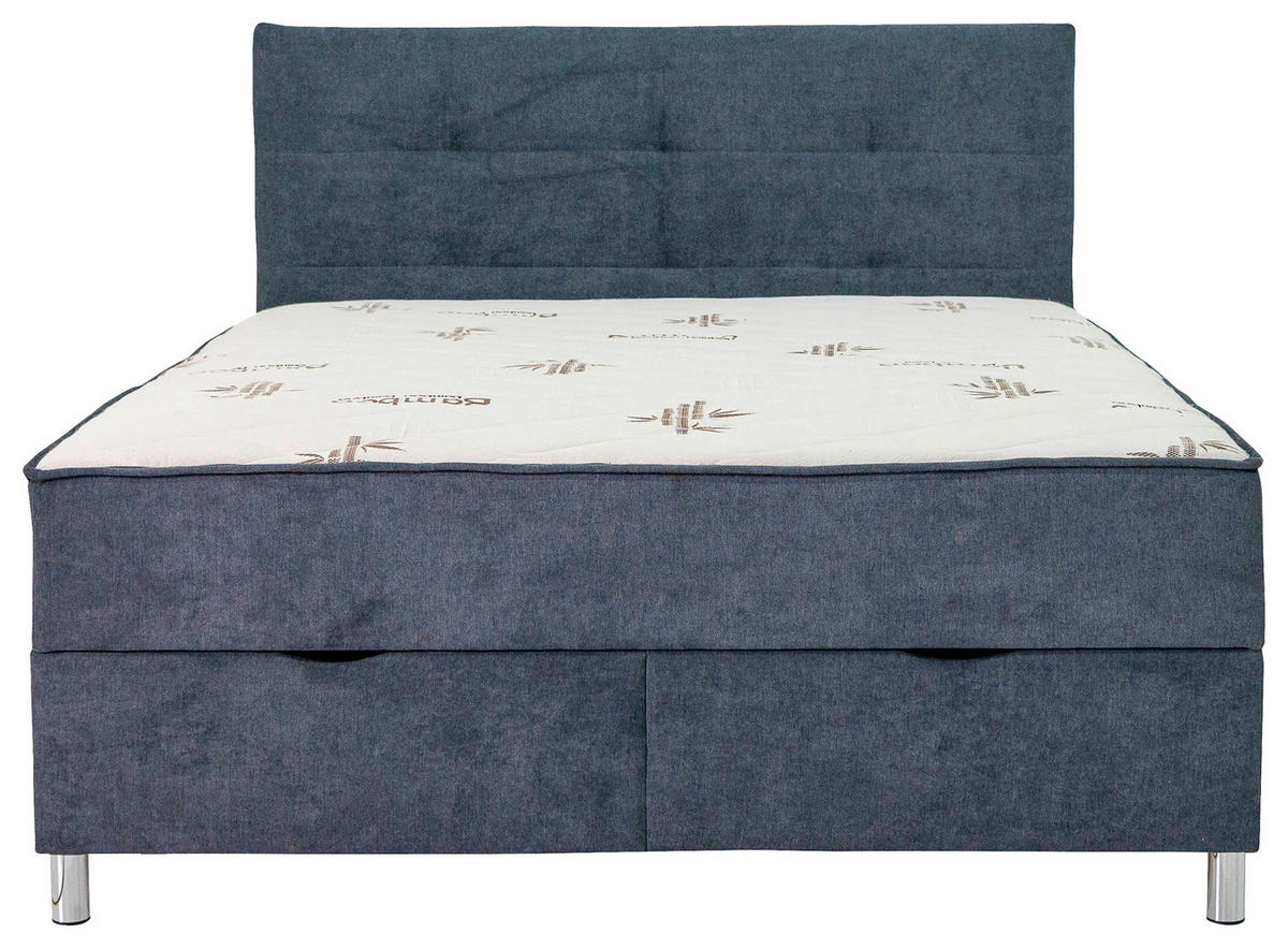POSTELJA Z VZMETNICO 160 cm   x 200 cm  , kovina, tekstil siva  - siva, Konvencionalno, kovina/tekstil (160/200cm) - Ti'me