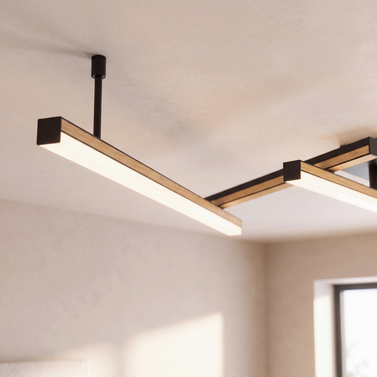 LED-DECKENLEUCHTE Rimini 220/12/11 cm   - Ahornfarben/Schwarz, Design, Kunststoff/Metall (220/12/11cm) - Eglo