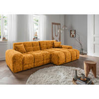 ECKSOFA Struktur Goldfarben  - Goldfarben/Schwarz, Modern, Kunststoff/Textil (301/152cm) - Livetastic