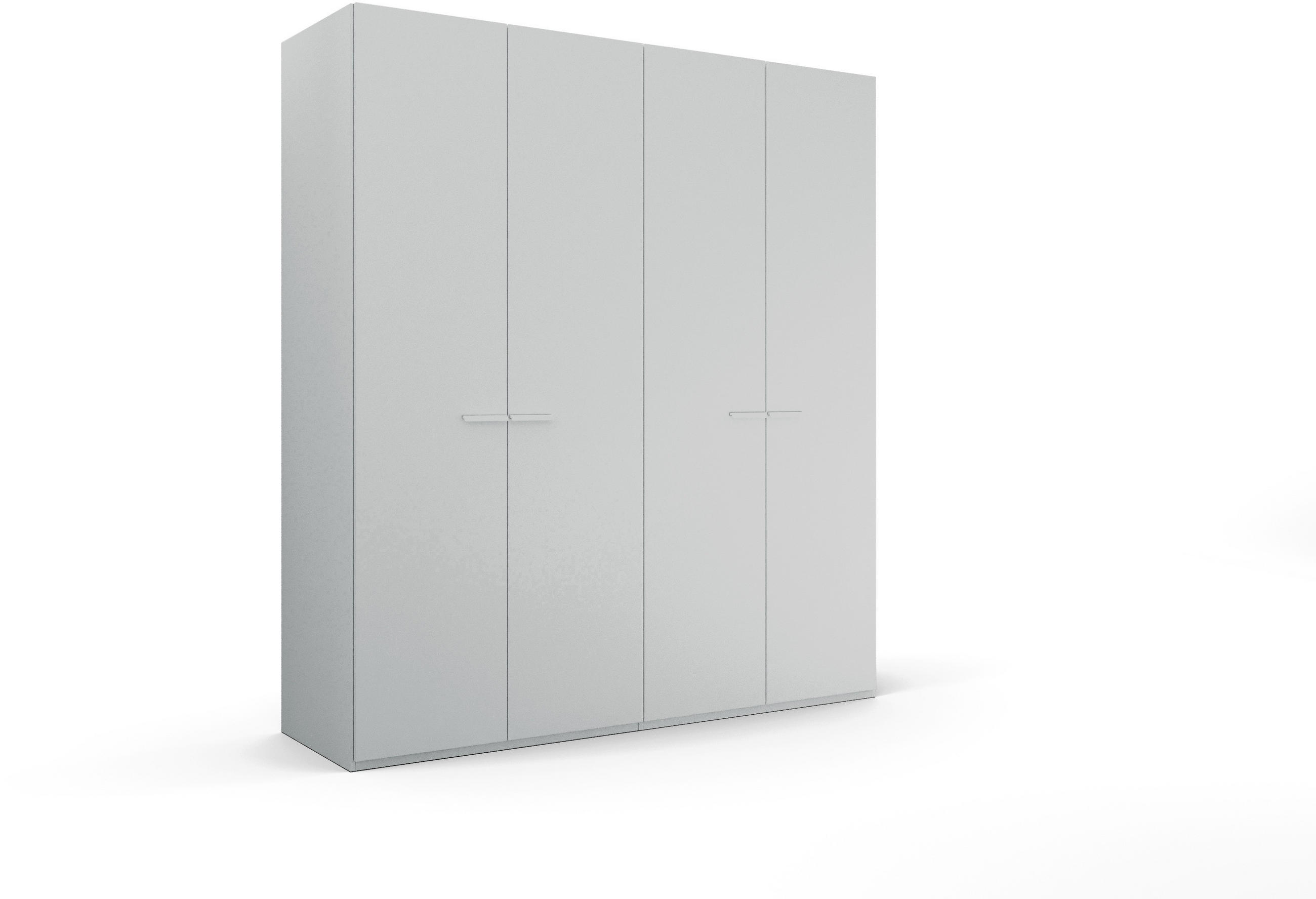 DREHTÜRENSCHRANK 201/223/60 cm 4-türig Hellgrau  - Hellgrau, Trend, Glas/Holzwerkstoff (201/223/60cm) - Novel