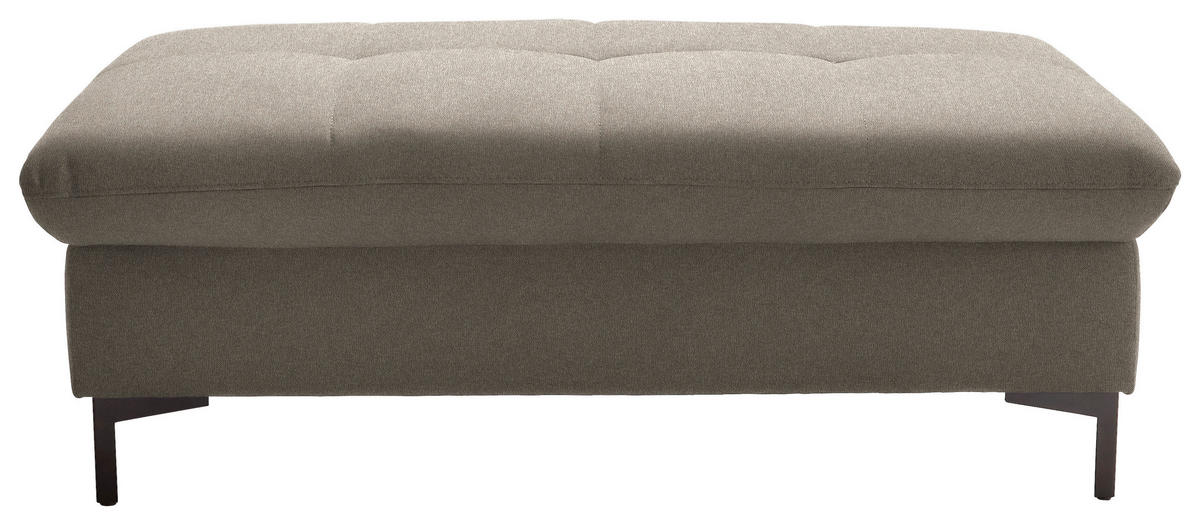 HOCKER in Textil Hellbraun  - Hellbraun/Schwarz, Design, Textil (124/46/68cm) - Xora