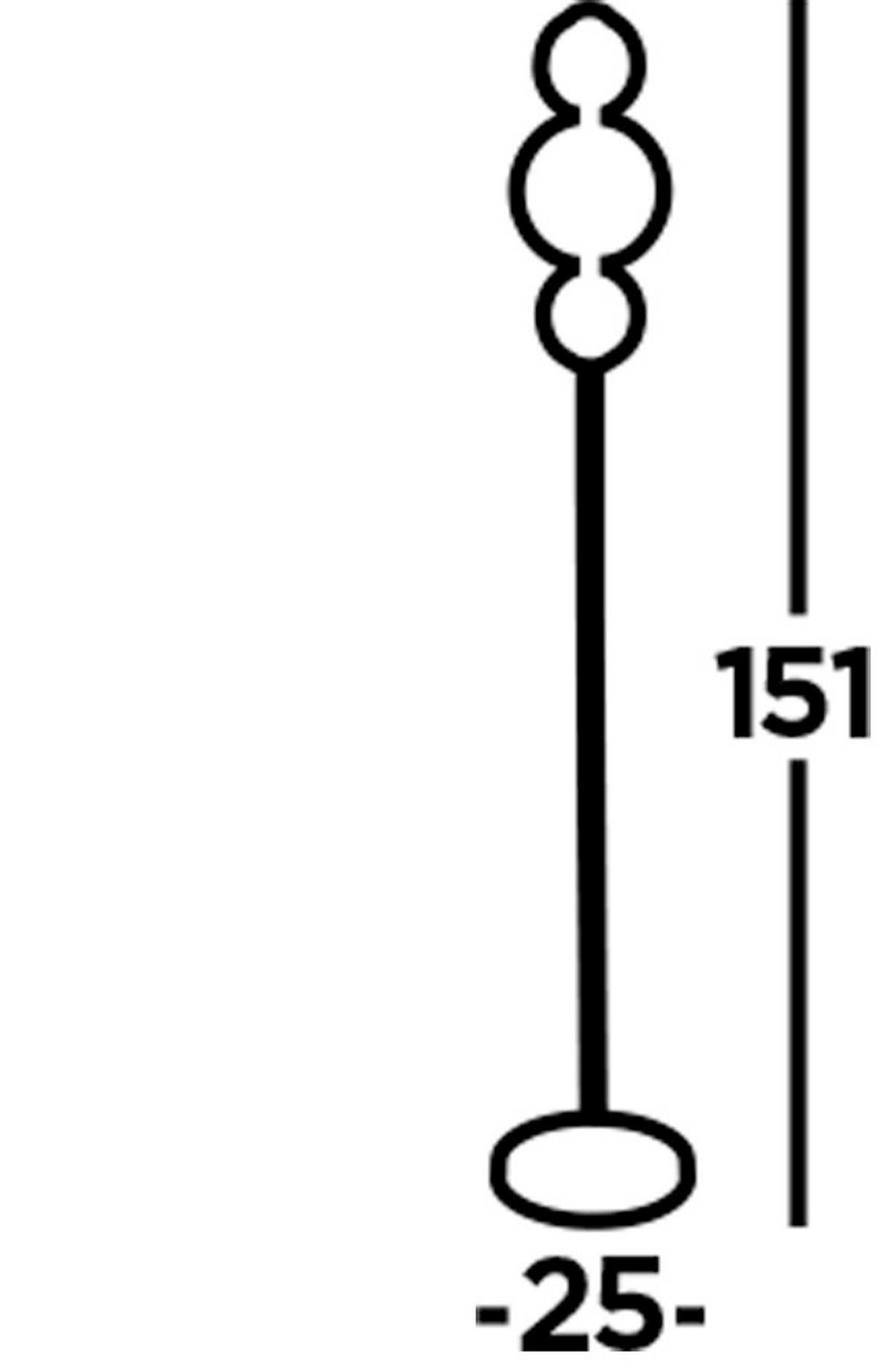 LED SVJETILJKA PODNA Snowball  - bijela/boje kroma, Basics, staklo/metal (25/151cm)