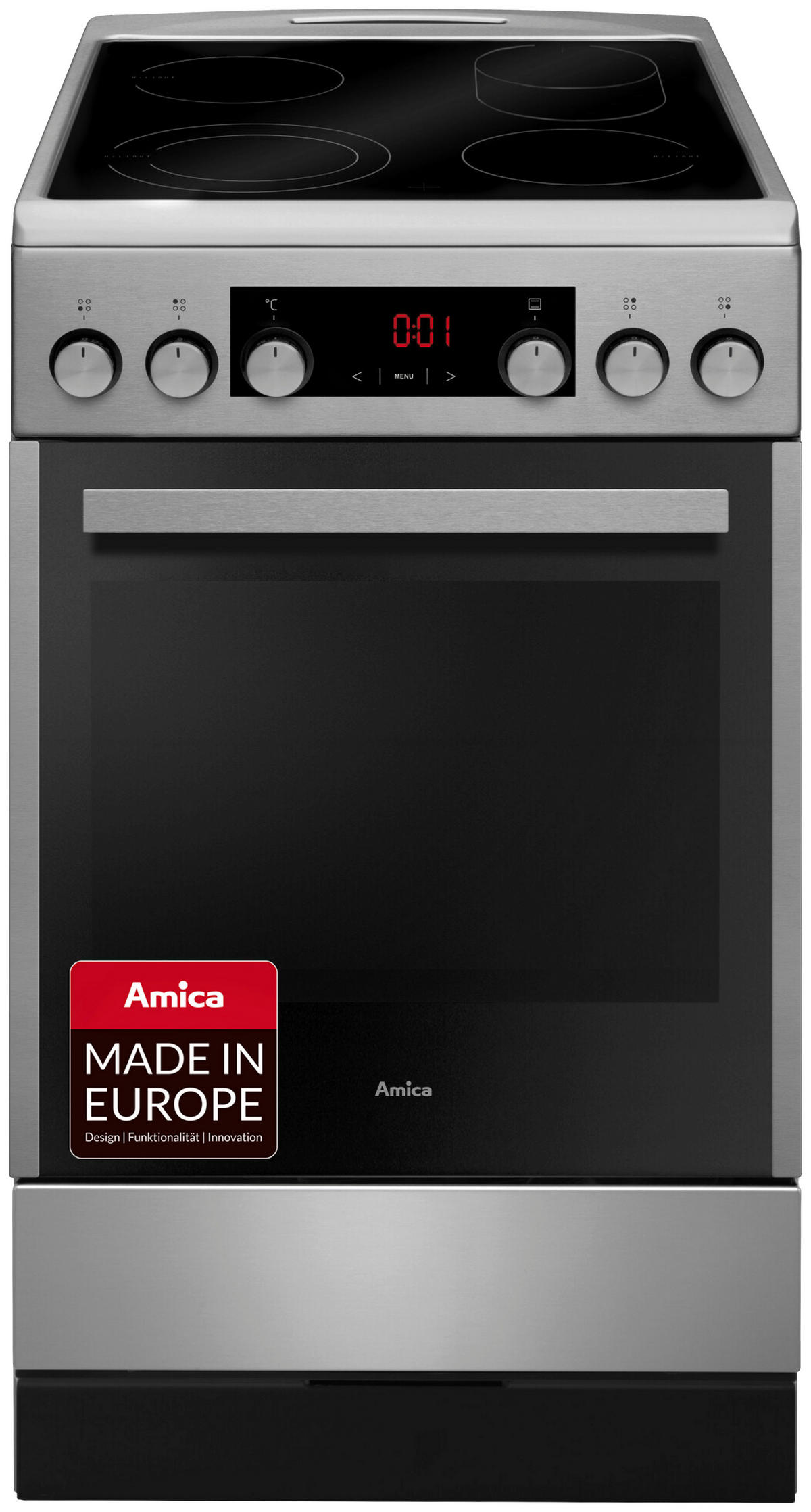 HERD SHC 904 100 E  - Edelstahlfarben/Silberfarben, Basics, Glas/Metall (53,5/97,5/68,0cm) - Amica